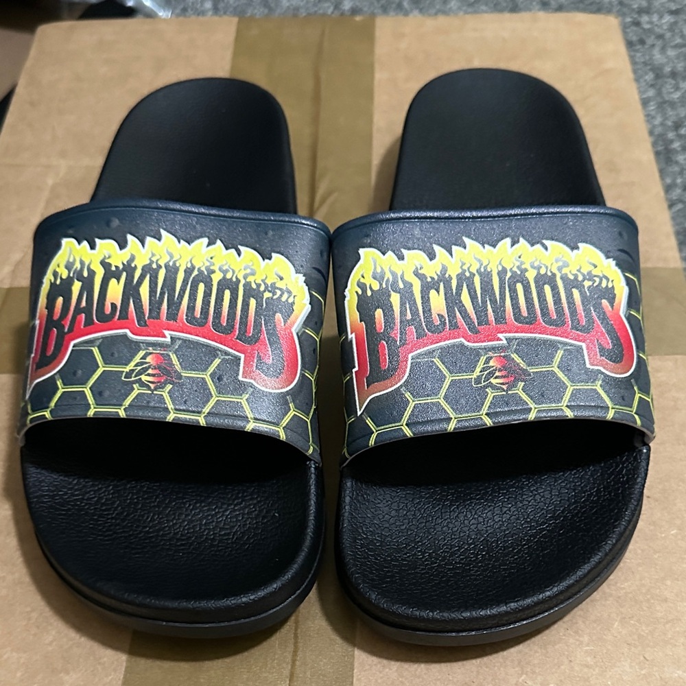 Men's Slide Sandals - Black and Yellow